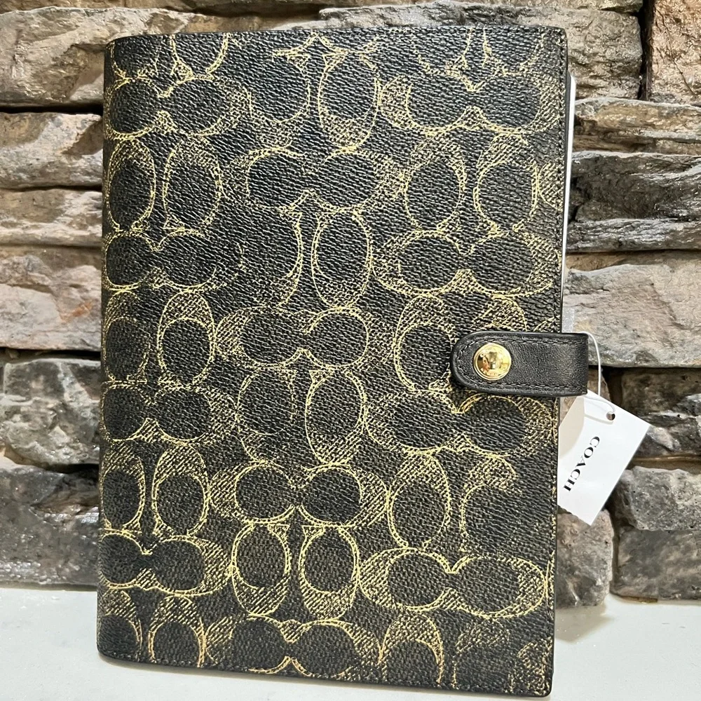 Coach Black and Gold Signature Journal